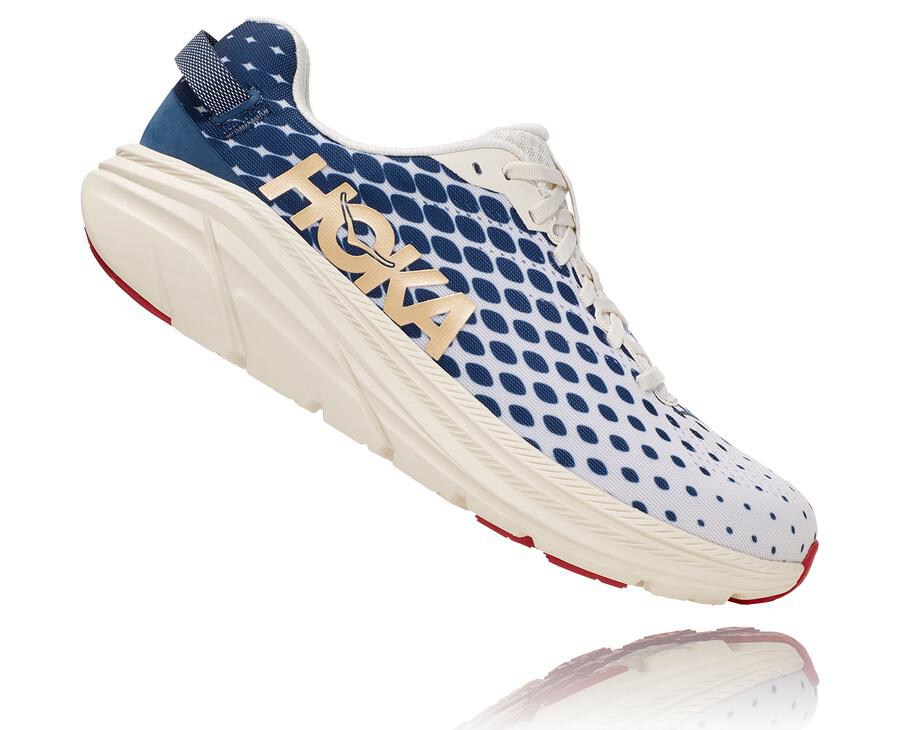 Running Shoes Mens - Hoka One One Rincon 2 - White/Blue - INOHGYV-70